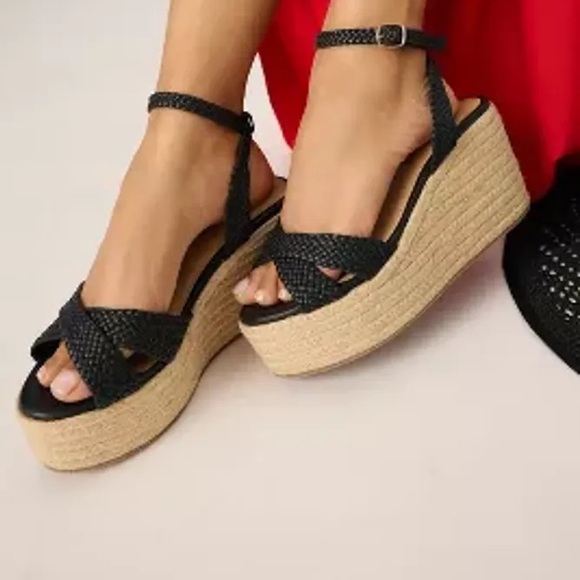 By Anthropologie Woven Strap Wedge Heels - Picture 4 of 10